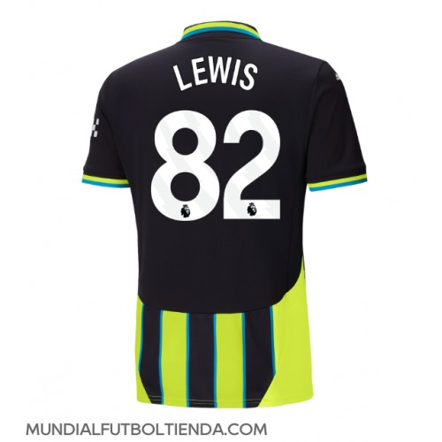 Camiseta Manchester City Rico Lewis #82 Segunda Equipación Replica 2024-25 mangas cortas